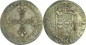 France - Navarre - Henri III de Navarre, II de Béarn - Quart d'écu 15-- (Pau)