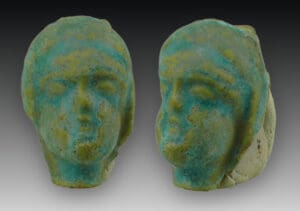 Égypte - Basse Époque - Tête en fritte - 664 / 343 av. J.-C. (26ème-30ème dynasties)