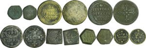 Lot de 7 poids monétaires