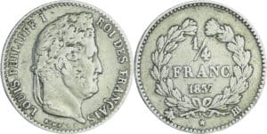 France - Louis-Philippe Ier (1830-1848) - 1/4 de franc 1837 BB (Strasbourg)