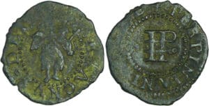 France - Roussillon (Comté de) - Philippe II - Menut de cuivre (Perpignan)