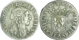 France - Dombes - Anne Marie Louise d'Orléans - 1/12 écu 1668
