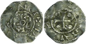 Belgique - Flandres, Comté, Arnulf II (964-989) ou Baudouin IV (989-1036) - Denier d'argent, Lens ou Saint-Winocsbergen (?)