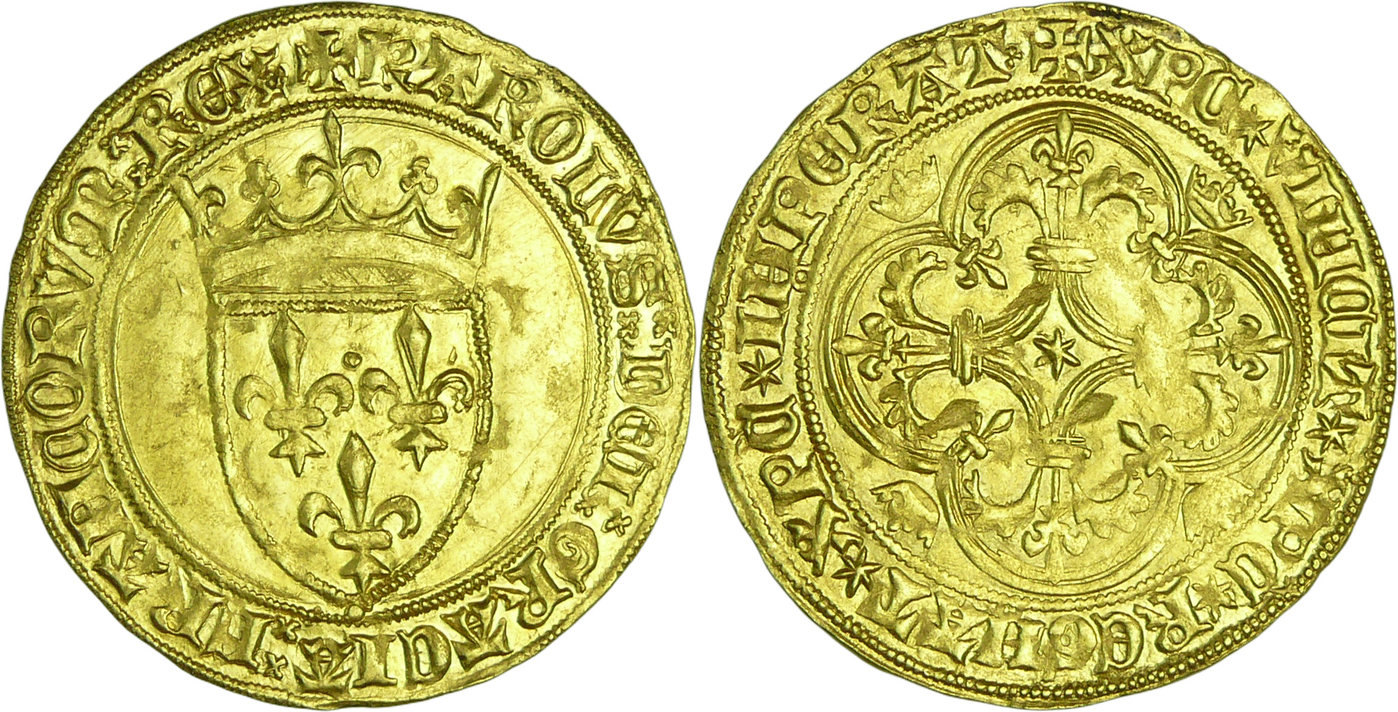 France - Charles VII (1422-1461) - Écu d'or - 1ère émission (21 janvier 1423) - Emission spéciale pour Tournai France - Charles VII (1422-1461) - Écu d'or - 1ère émission (21 janvier 1423) - Emission spéciale pour Tournai