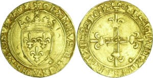 France - Charles VIII (1483-1498) - Écu d'or au soleil - 2ème émission - Saint-Pourçain