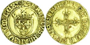 France - Charles VIII (1483-1498) - Demi-écu d'or au soleil - 1ère émission - Bayonne