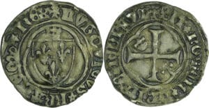 France - Louis XI (1461-1483) - Petit blanc à la couronne - 2ème émission (4 janvier 1474) - Rouen
