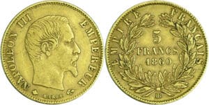 France - Napoléon III (1852-1870) - 5 francs grand module 1860 BB (Strasbourg)
