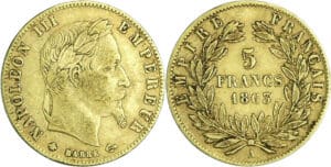 France - Napoléon III (1852-1870) - 5 francs tête laurée 1863 A (Paris)