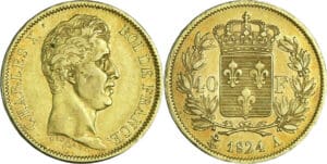 France - Charles X (1824-1830) - 40 francs 1er type 1824 A (Paris)