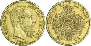 Belgique - Léopold II (1865-1909) - 20 francs 1871, trésor du canton de Monclar