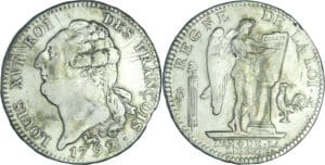 France - Constitution (1791-1792) - Écu de 6 livres type FRANCOIS 1792 A (Paris)
