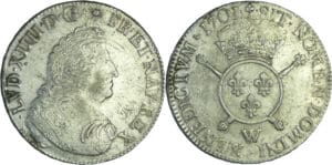 France - Louis XIV (1643-1715) - Écu aux insignes - 1701 W (Lille) flan réf.