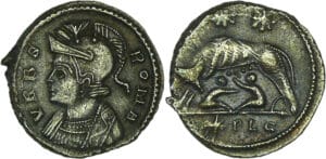 Constantin 1er - Nummus (330-331, Lyon) - Louve