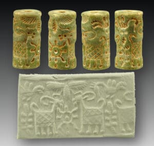 Moyen orient - Periode : Uruk tardif ou Élam ancien (Suse I / Suse II) - Sceau cylindrique en pierre - 3500 / 2800 av. J.-C.