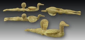 Travail ancien semblable au style de la période levantine égypto-phénicienne - Porte-fard à couvercle - Probablement 18ème siècle