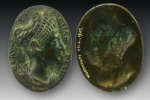 Plaquette ovale en bronze - 18 / 19ème siècle