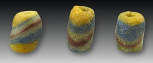 Phénicie - Lot de 3 perles en pâte de verre - 1000 / 700 av. J.-C.