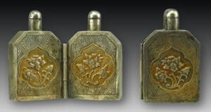 Chine - Dynastie Cheng Lung - Bouteille dyptique en argent- 1736 / 1795