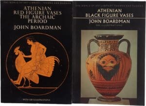 BOARDMAN, JOHN, « Athenian Black Figure Vases. A Handbook », collection The World of Art Library, Thames & Hudson, Londres, 1974. et BOARDMAN, John, « Athenian Red Figure Vases. The Archaic Period. A Handbook », collection The World of Art Library, Thames & Hudson, Londres, 1975