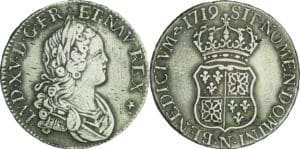France - Louis XV (1715-1774) - ¼ d'écu de France-Navarre - 1719 N (Montpellier)