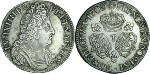 France - Louis XIV (1643-1715) - Écu aux 3 couronnes - 1709 T (Nantes)