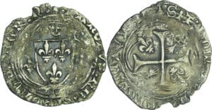 France - Charles VIII (1483-1498) - Blanc à la couronne de Bretagne - Nantes