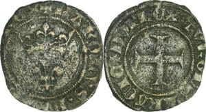 France - Charles VI (1380-1422) - Double tournois Niquet (11 août 1421) - Montpellier