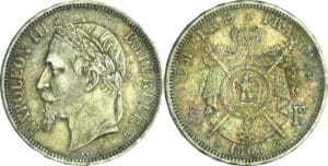 France - Napoléon III (1852-1870) - 5 francs tête laurée 1868 BB (Strasbourg)