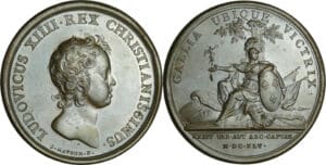 France - Médaille de Louis XIV - Campagnes victorieuses et prise de 34 villes 1645, par J. Mauger