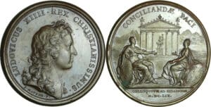 France - Médaille de Louis XIV - Conférences pour la paix des Pyrénées, 1659, par J. Mauger