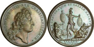 France - Médaille de Louis XIV - Ville de Strasbourg assujettie et Casale remise au Roi, 1681 par J. Mauger