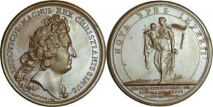 France - Médaille de Louis XIV - Naissance du duc de Bourgogne, 1682 par J. Mauger