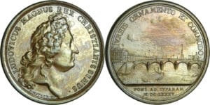 France - Médaille de Louis XIV - Construction du Pont Royal à Paris 1685, par J. Mauger