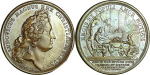 France - Médaille de Louis XIV - Festin offert au roi à l’Hôtel de Ville de Paris 1687, par J. Mauger