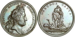 France - Médaille de Louis XIV - Prise de Grionne 1694, par J. Mauger