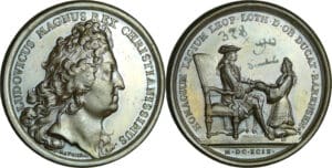 France - Médaille de Louis XIV - Hommage de Léopold de Lorraine pour le duché de Bar 1699, par J. Mauger