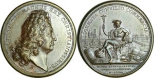 France - Médaille de Louis XIV - Chambre de commerce de Rouen, 1703, par J. Mauger