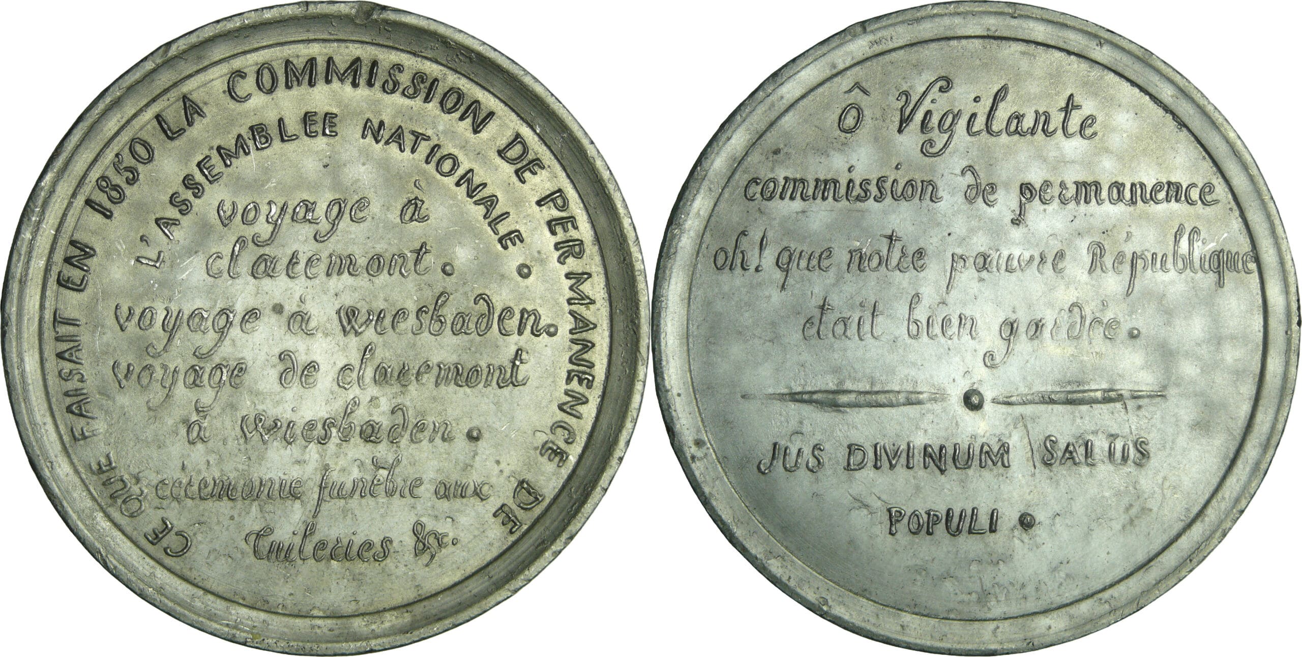 France - Médaille politique - La commission de permanence de l’Assemblée nationale 1850 France - Médaille politique - La commission de permanence de l’Assemblée nationale 1850