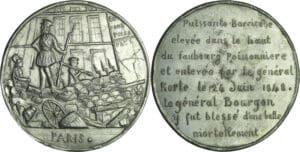 France - Médaille politique - Commémorative de la barricade du faubourg Poissonnière à Paris le 24/06/1848