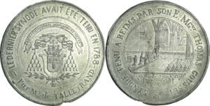 France - Médaille politique - Série Rémoise, - Synode tenu à Reims par Mgr Thomas Gousset, par Baudart