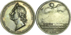 France - Louis XVI - Médaille, le premier vol des frères Montgolfier et le ballon de Jacques Charles, par N. Gatteaux 1783, frappe ancienne.