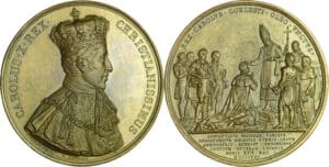 France - Charles X (1824-1830). Médaille pour le sacre du Roi, 1825, par E. Gatteaux et F.-A. Caunois
