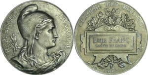 France - Médaille parlementaire, Chambre des députés, Emile Franc, 1889
