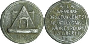 France - Convention - Médaille, À la mémoire des deux cents neuf lyonnais, 1793