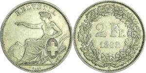 Suisse - 2 francs 1862 B (Bern)