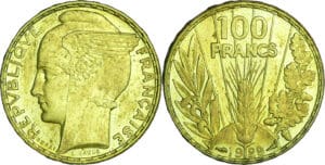 France - Troisième république (1871-1940) - Essai 100 francs Bazor 1929 bronze aluminium, Signature L. BAZOR