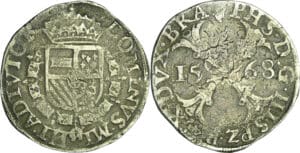 Pays-Bas Espagnol - Philippe II (1555-1598) - 1/2 de Patagon 1568 (Antwerpen, Anvers)