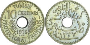 Tunisie - Mohamed En-Naceur (1906-1922) - 10 centimes ١٣٣٧ (1918) essai