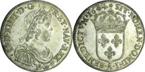 France - Louis XIV (1643-1715) - ½ écu à la mèche courte - 1644 A (Paris)